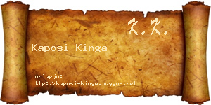 Kaposi Kinga névjegykártya